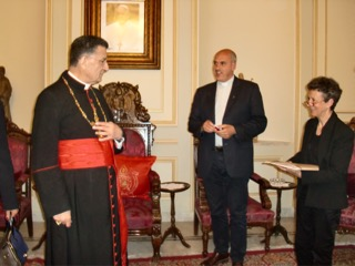 Patriarche Mgr Raï, Père Peteul et Caroline de Raimond